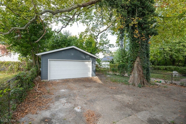 view of garage