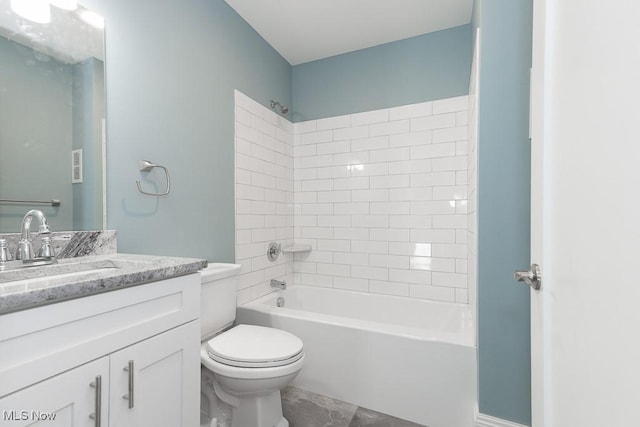 1360 E 114th St, Cleveland, OH 44106 - bathroom featuring toilet, vanity, and bathtub / shower combination