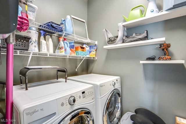 laundry area with washer and dryer