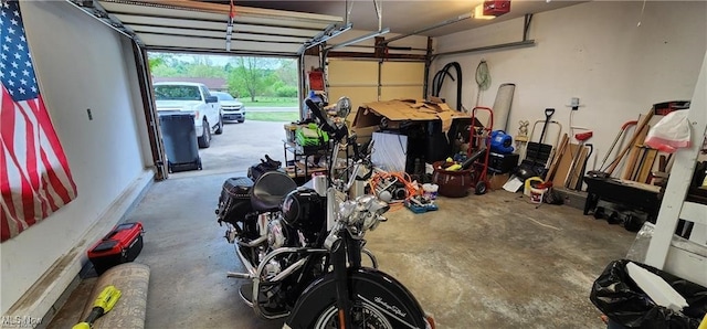 garage featuring a garage door opener