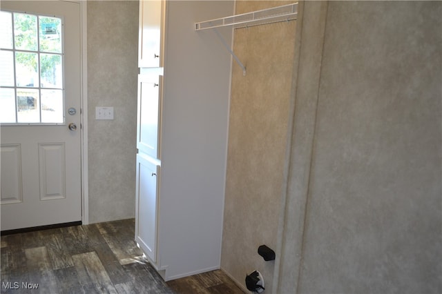 washroom with dark wood-type flooring and a wealth of natural light