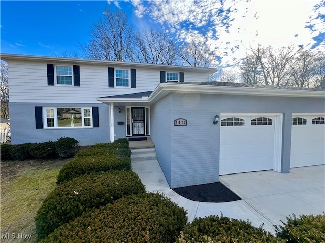 view of property with a garage