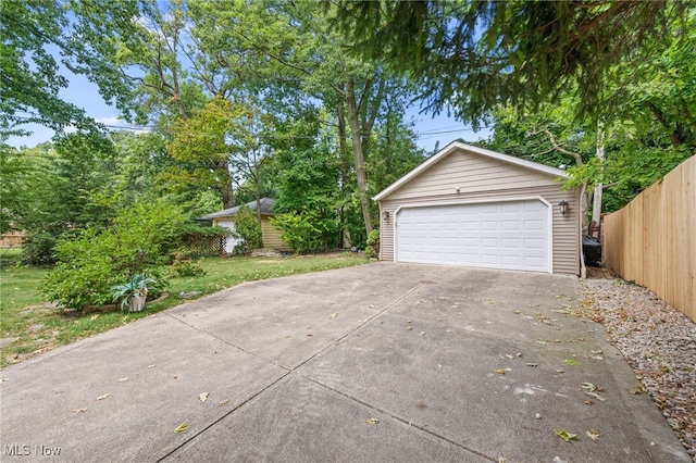 view of garage