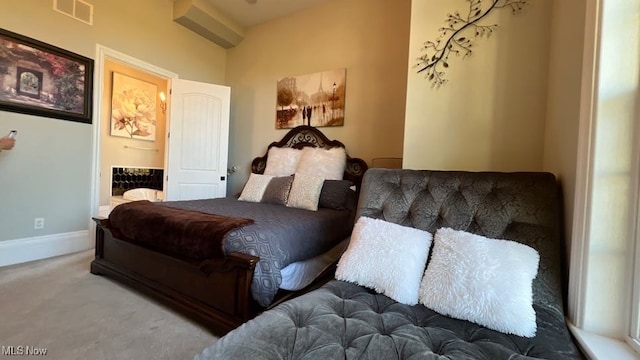 bedroom with carpet floors