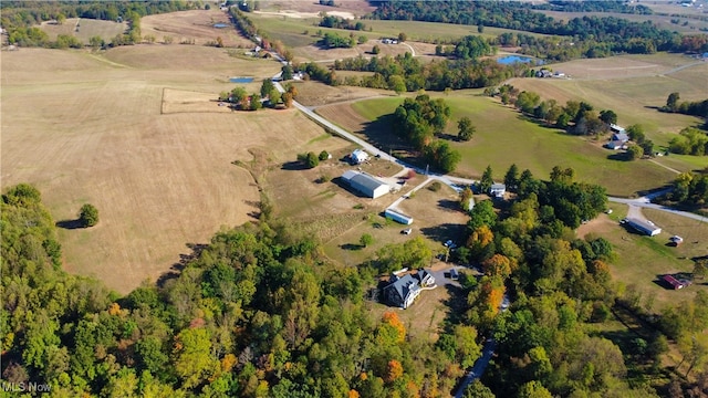 aerial view with a rural view