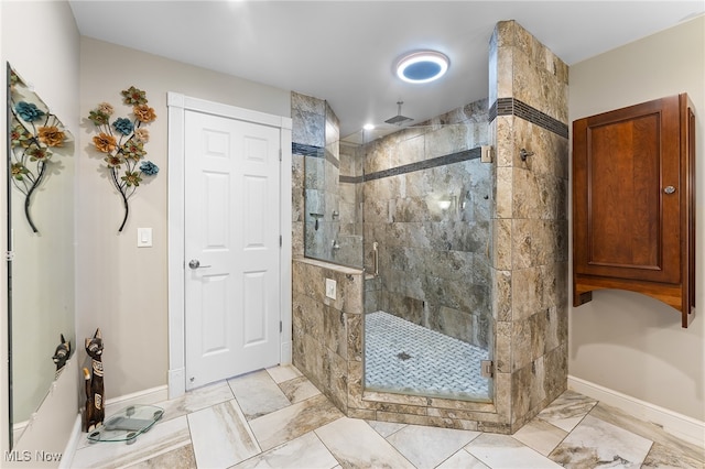 bathroom featuring an enclosed shower