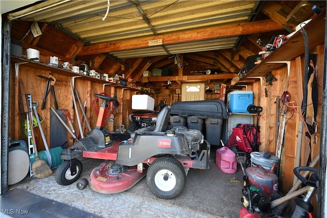 view of garage