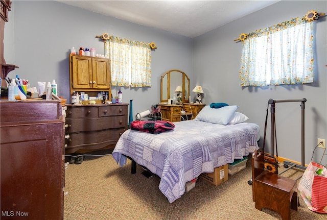 view of carpeted bedroom