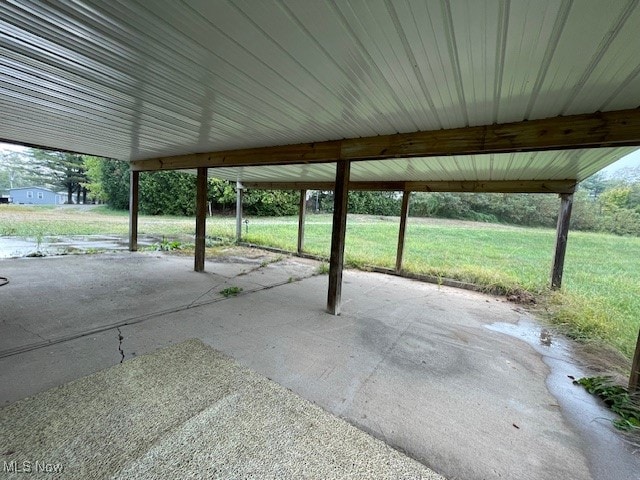 view of patio featuring a carport