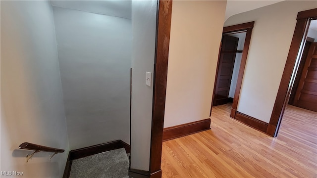 corridor featuring light hardwood / wood-style flooring