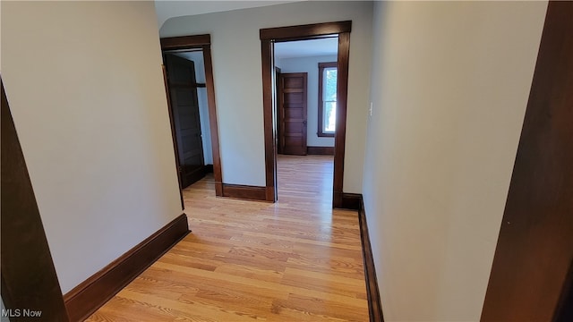 hallway featuring light hardwood / wood-style floors