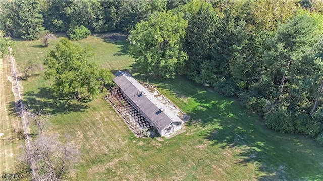 birds eye view of property with a rural view