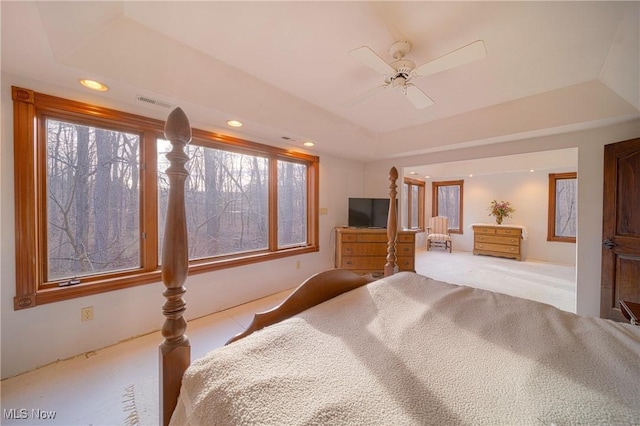 10000 Wisner Rd, Chardon, OH 44024 - unfurnished bedroom featuring ceiling fan, carpet, and recessed lighting