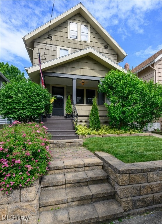 view of front of property with covered porch