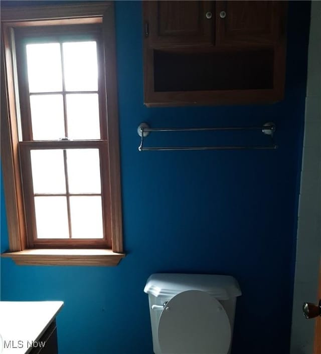 bathroom with toilet and vanity