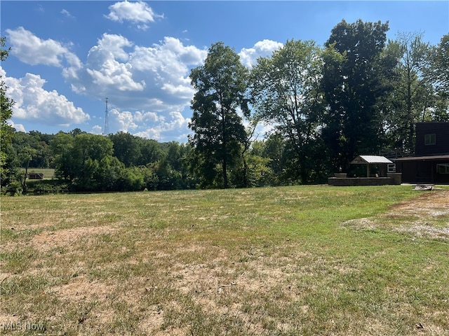 view of yard with a rural view