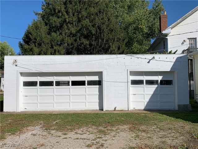 view of garage