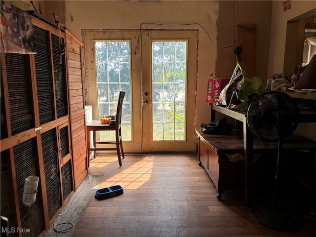 doorway to outside with light hardwood / wood-style flooring