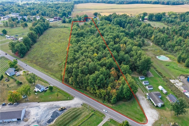 aerial view with a rural view