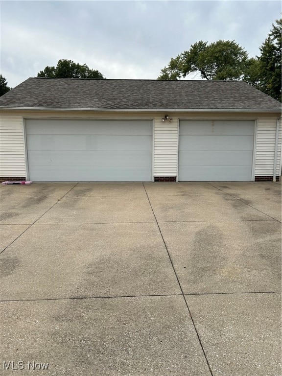 view of garage