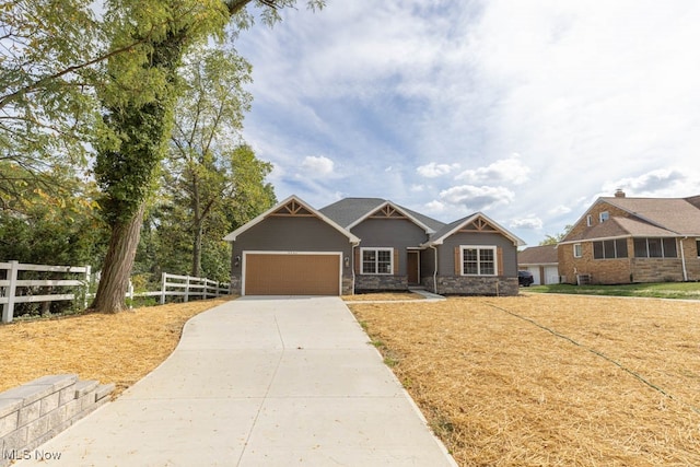 view of front of house with a garage