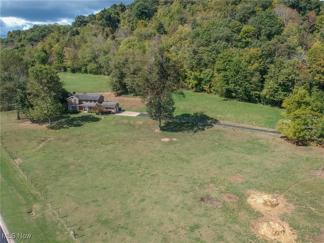 bird's eye view featuring a rural view