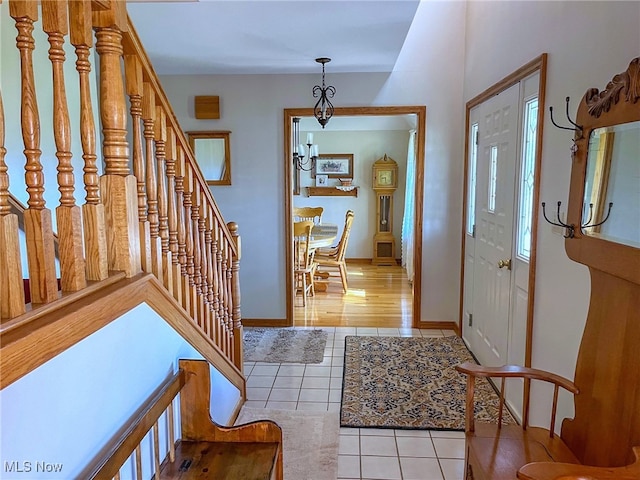 entrance foyer featuring light wood-type flooring