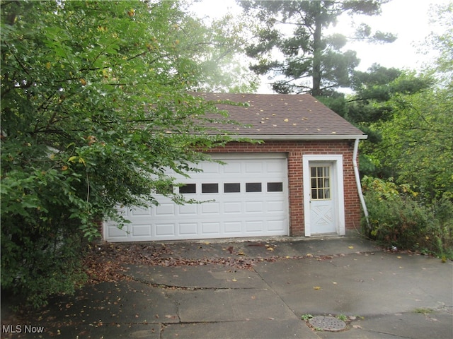 view of garage