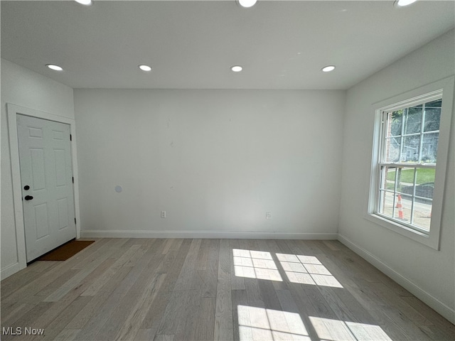 empty room featuring light hardwood / wood-style floors