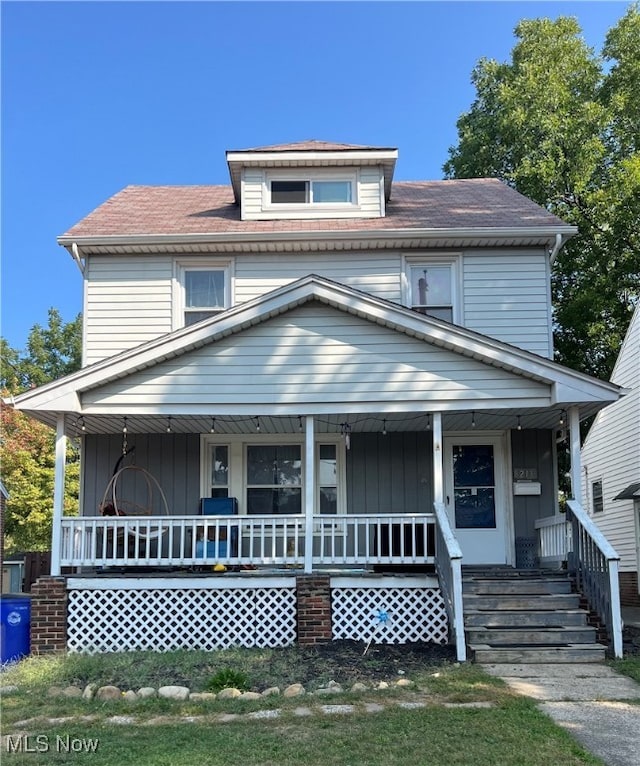 view of front of house with covered porch