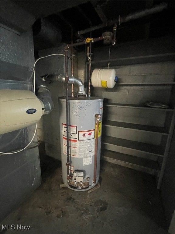 utilities featuring gas water heater