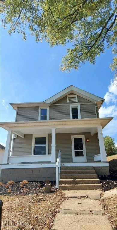 view of front of property with a porch