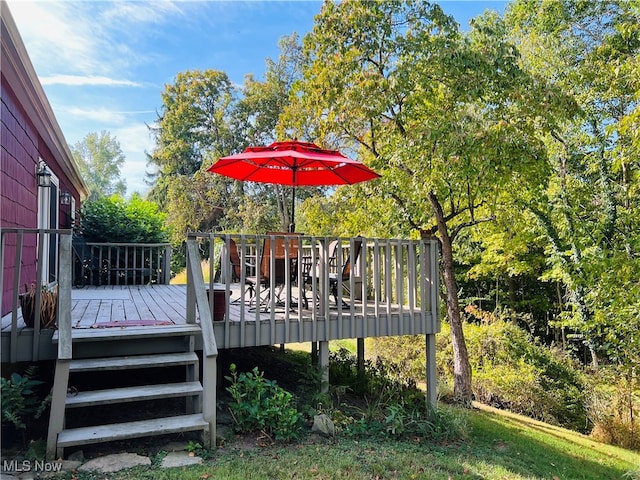 view of wooden deck