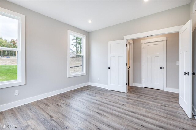 empty room featuring light wood-type flooring