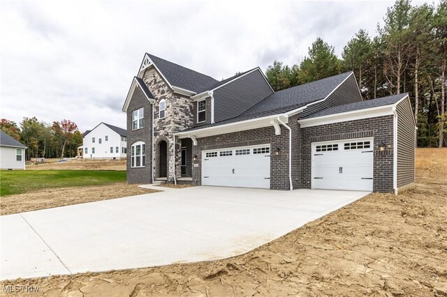 view of front facade with a garage