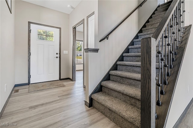 foyer featuring light hardwood / wood-style flooring