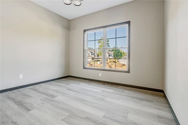 empty room featuring light hardwood / wood-style flooring