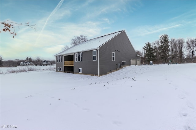 exterior space featuring a garage