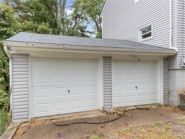 view of garage