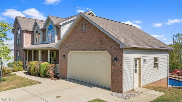 view of front of home with a garage