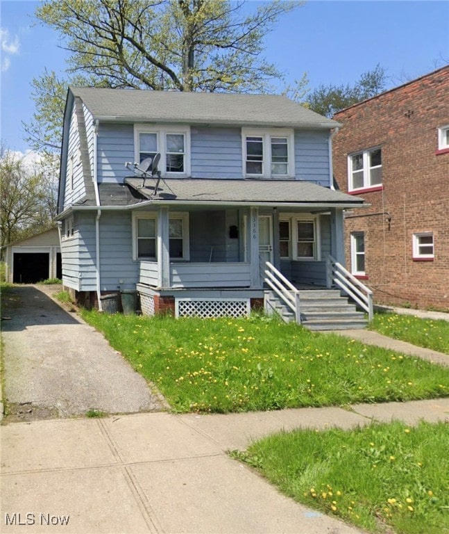 view of property with a porch