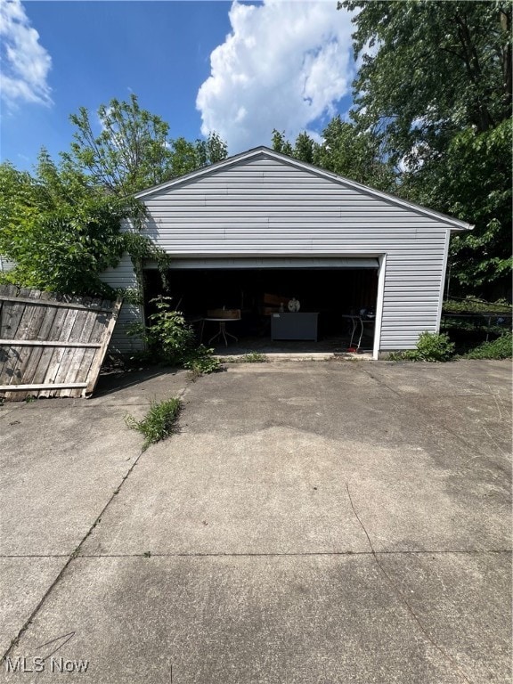 view of garage