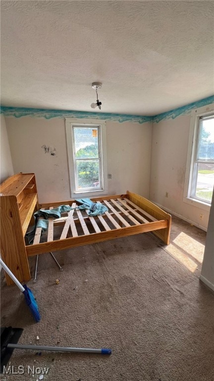 misc room with a wealth of natural light and a textured ceiling