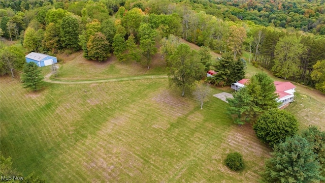 bird's eye view with a rural view