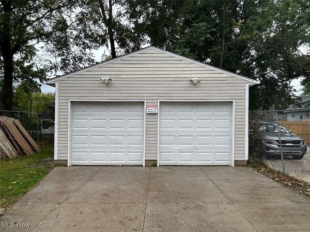 view of garage