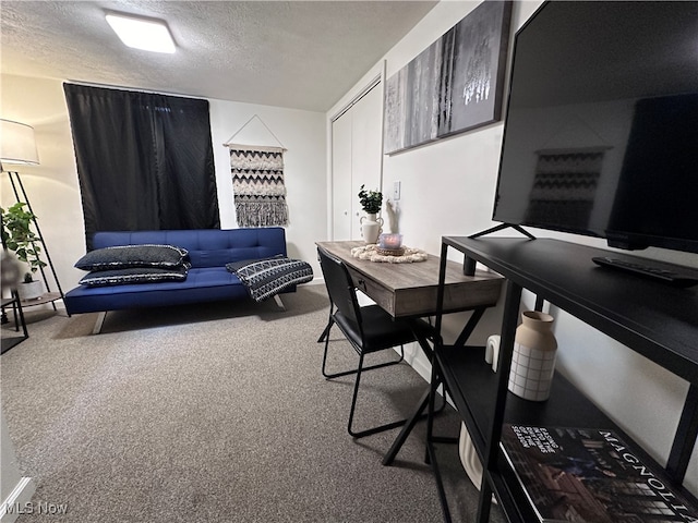 interior space featuring a textured ceiling