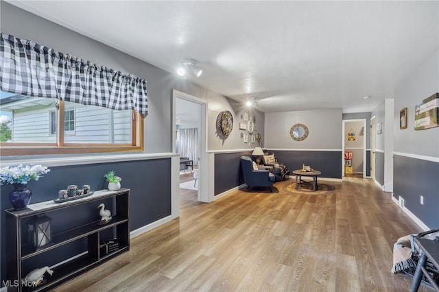 living room featuring hardwood / wood-style flooring