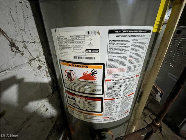 interior details featuring gas water heater