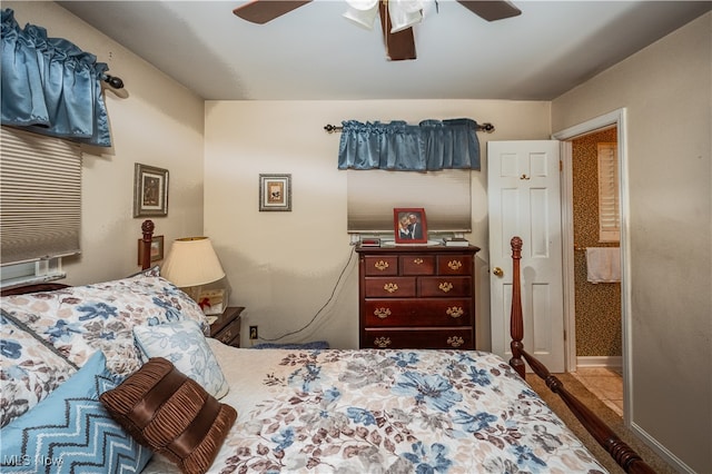 bedroom with ceiling fan