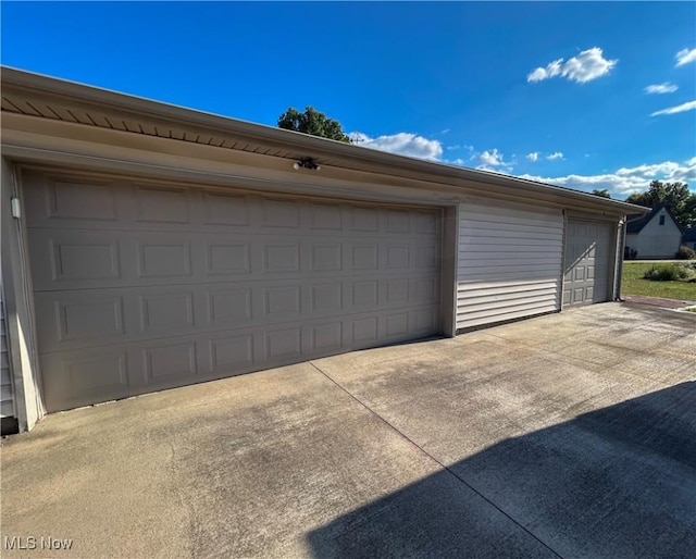 view of garage